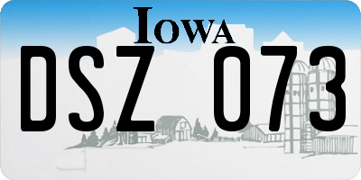 IA license plate DSZ073