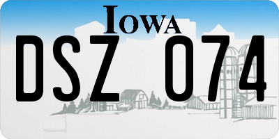 IA license plate DSZ074