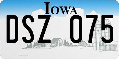 IA license plate DSZ075