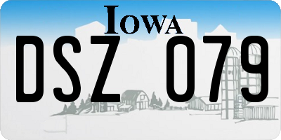 IA license plate DSZ079
