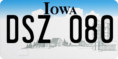 IA license plate DSZ080