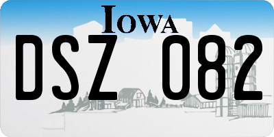 IA license plate DSZ082