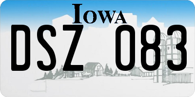 IA license plate DSZ083