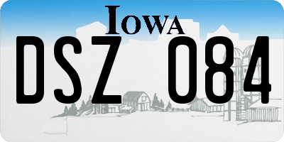 IA license plate DSZ084