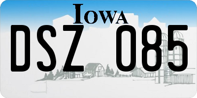 IA license plate DSZ085