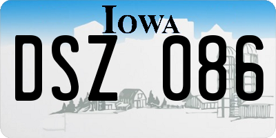 IA license plate DSZ086