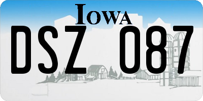 IA license plate DSZ087