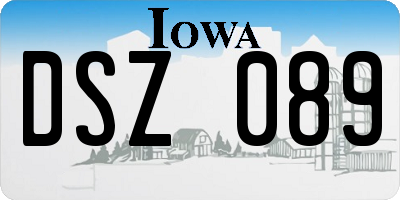 IA license plate DSZ089