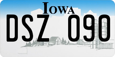 IA license plate DSZ090
