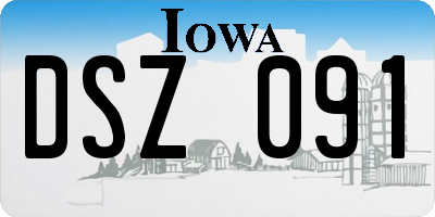 IA license plate DSZ091