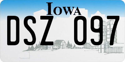 IA license plate DSZ097