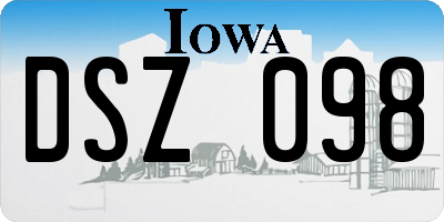 IA license plate DSZ098