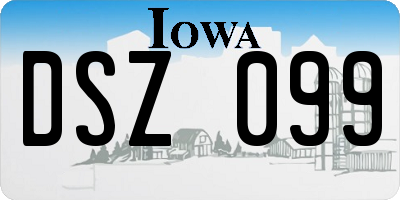 IA license plate DSZ099