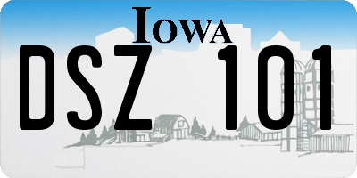 IA license plate DSZ101
