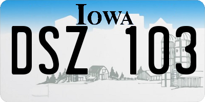 IA license plate DSZ103