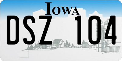 IA license plate DSZ104