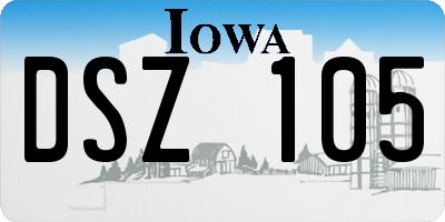 IA license plate DSZ105