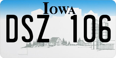IA license plate DSZ106