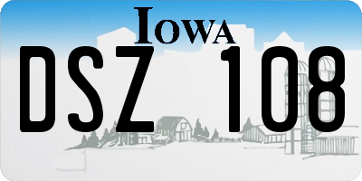 IA license plate DSZ108