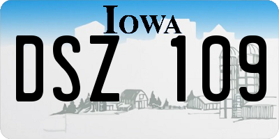 IA license plate DSZ109