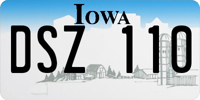 IA license plate DSZ110