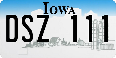 IA license plate DSZ111