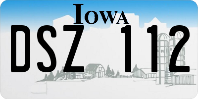 IA license plate DSZ112