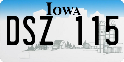 IA license plate DSZ115