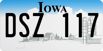 IA license plate DSZ117