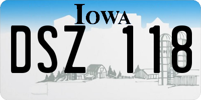 IA license plate DSZ118