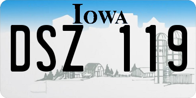 IA license plate DSZ119