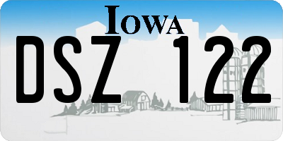 IA license plate DSZ122