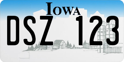 IA license plate DSZ123