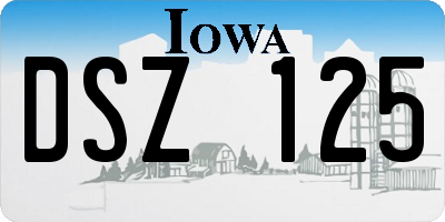 IA license plate DSZ125