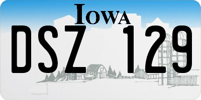 IA license plate DSZ129