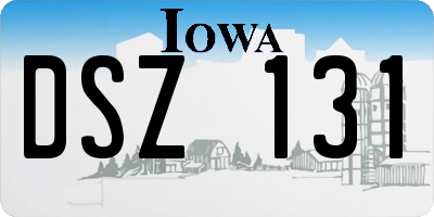 IA license plate DSZ131