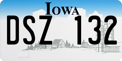 IA license plate DSZ132