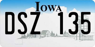 IA license plate DSZ135