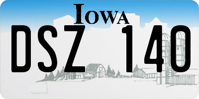 IA license plate DSZ140