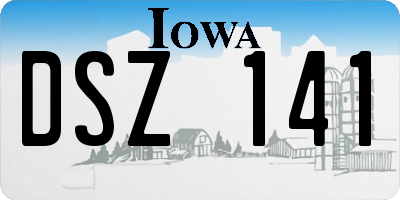 IA license plate DSZ141