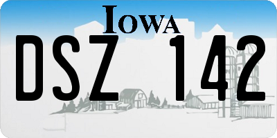 IA license plate DSZ142
