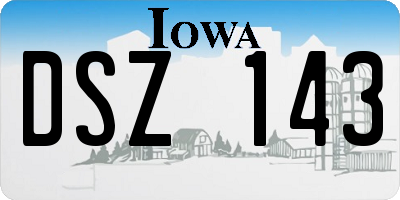 IA license plate DSZ143
