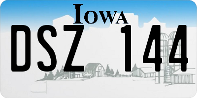 IA license plate DSZ144
