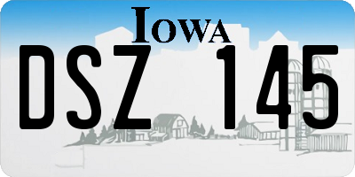 IA license plate DSZ145