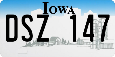 IA license plate DSZ147