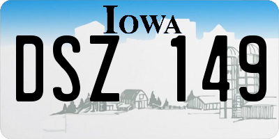 IA license plate DSZ149