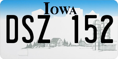 IA license plate DSZ152