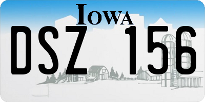 IA license plate DSZ156