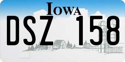 IA license plate DSZ158