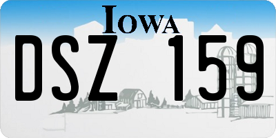 IA license plate DSZ159